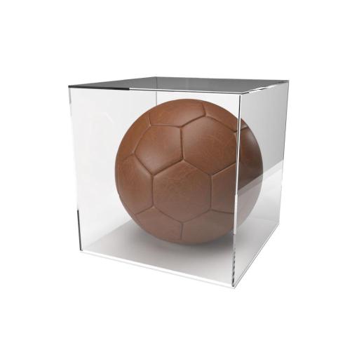 Football Display Case - 5MM Recessed White Base