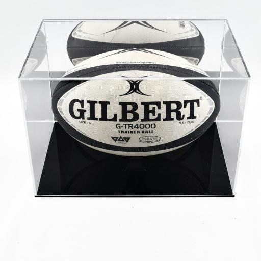 Rugby Ball Display Case (Landscape) - With Mirror Backing